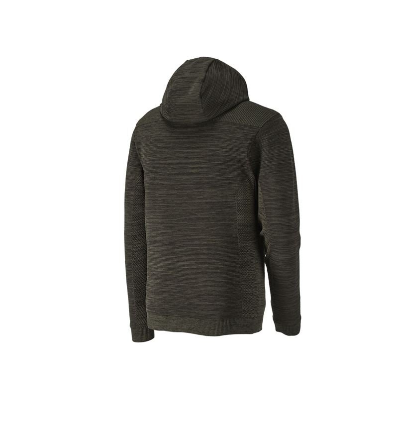 Work Jackets: Windbreaker hooded knitted jacket e.s.motion ten + disguisegreen melange 2
