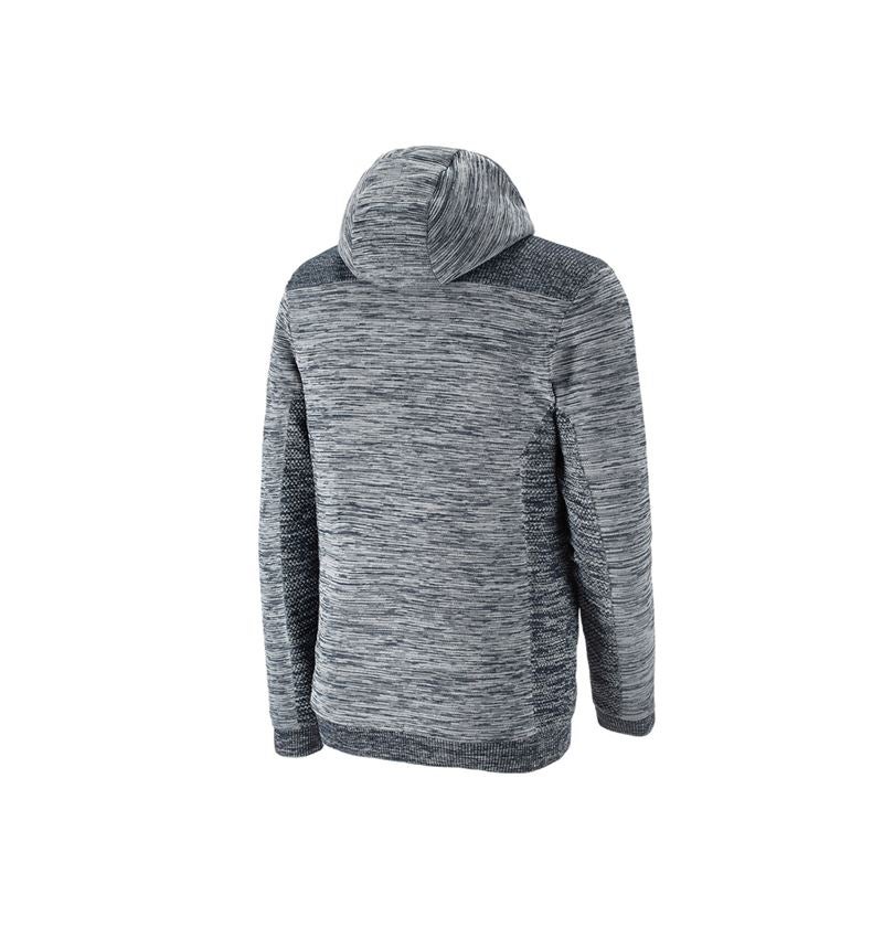 Work Jackets: Windbreaker hooded knitted jacket e.s.motion ten + slateblue melange 3