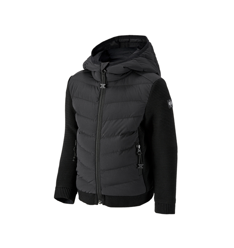 Jackets: Hybrid hooded knitted jacket e.s.motion ten,child. + black 1