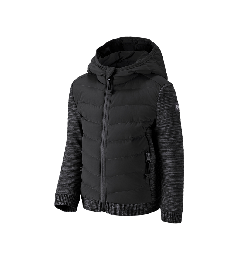 Jackets: Hybrid hooded knitted jacket e.s.motion ten,child. + oxidblack melange 1