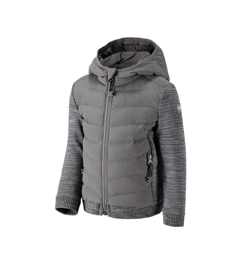 Jackets: Hybrid hooded knitted jacket e.s.motion ten,child. + granite melange 1