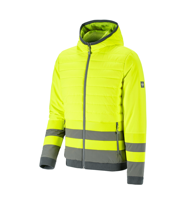 Work Jackets: High-vis reversible jacket e.s.motion ten + high-vis yellow/granite 2