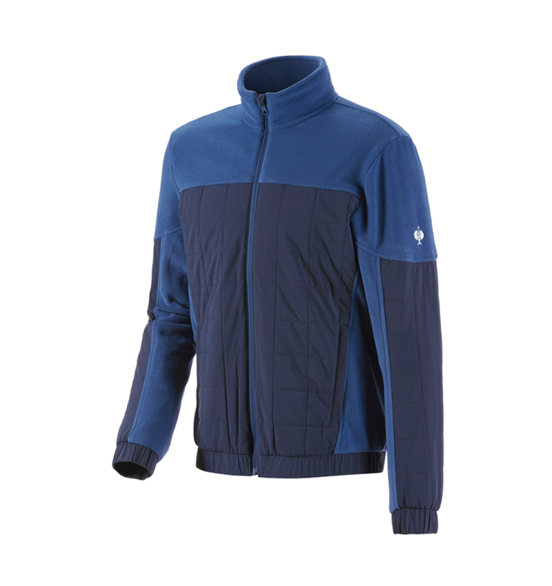 Work Jackets: Hybrid fleece jacket e.s.concrete + alkaliblue/deepblue 3