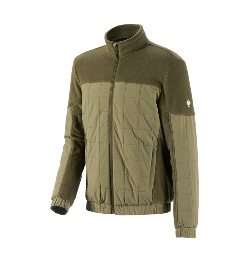 Work Jackets: Hybrid fleece jacket e.s.concrete + mudgreen/stipagreen 2
