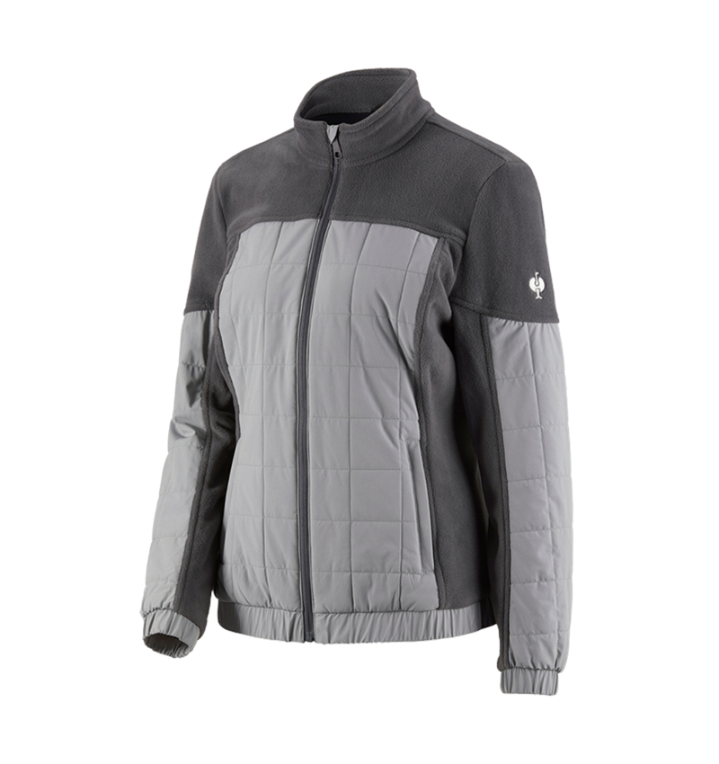 Work Jackets: Hybrid fleece jacket e.s.concrete, ladies' + anthracite/pearlgrey 2
