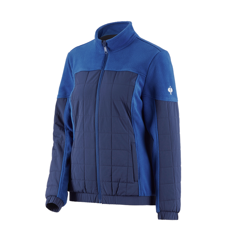 Work Jackets: Hybrid fleece jacket e.s.concrete, ladies' + alkaliblue/deepblue 3