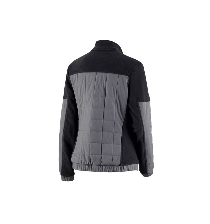 Work Jackets: Hybrid fleece jacket e.s.concrete, ladies' + black/basaltgrey 3