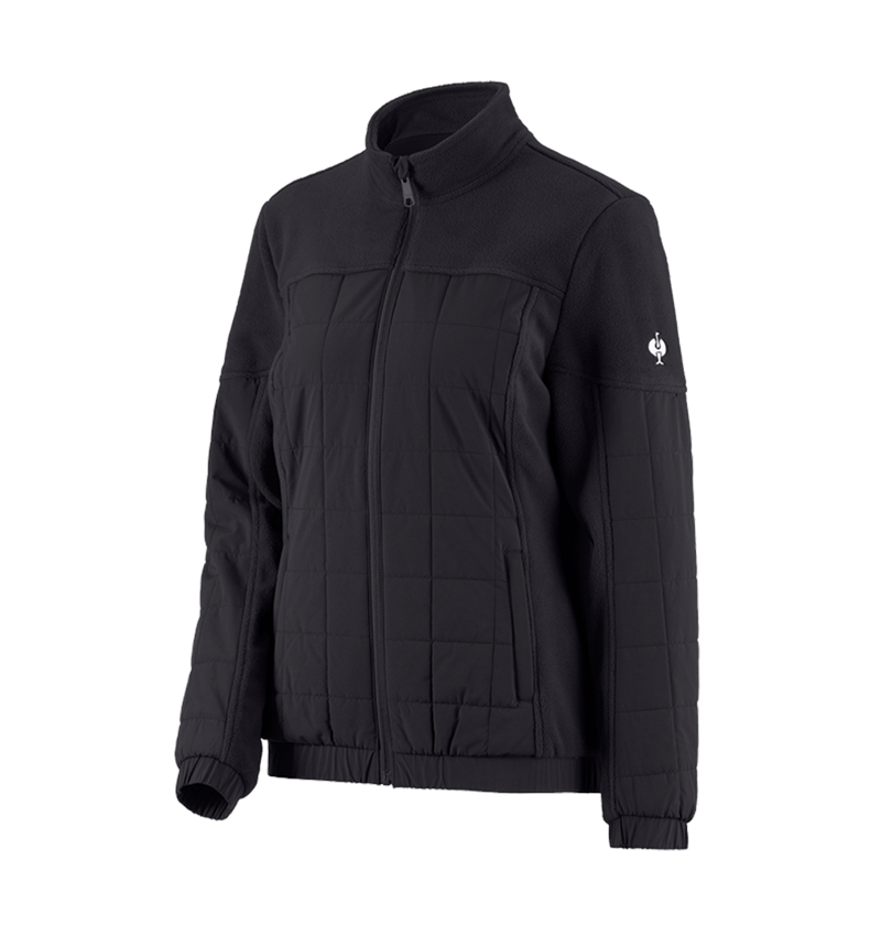 Work Jackets: Hybrid fleece jacket e.s.concrete, ladies' + black 2