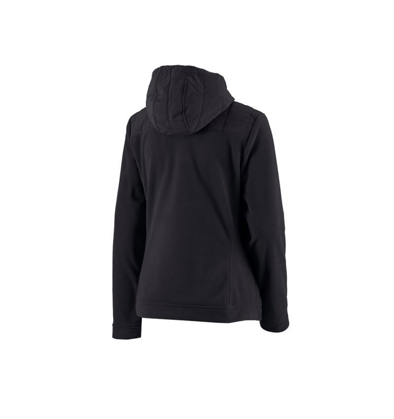 Work Jackets: Hybrid fleece hoody jacket e.s.concrete, ladies' + black 3