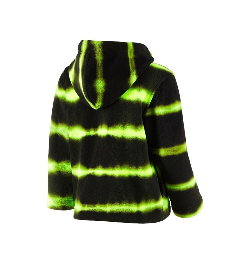 For the little ones: Fleece hoody jacket tie-dye e.s.motion ten, child. + black/high-vis yellow 3