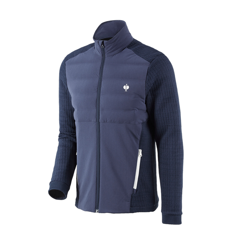 Vestes de travail: Veste en tricot hybride e.s.trail + bleu profond/blanc 3