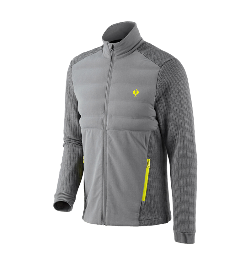 Work Jackets: Hybrid knitted jacket e.s.trail + basaltgrey/acid yellow 2