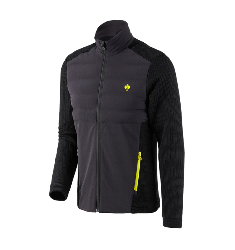 Vestes de travail: Veste en tricot hybride e.s.trail + noir/jaune acide 3
