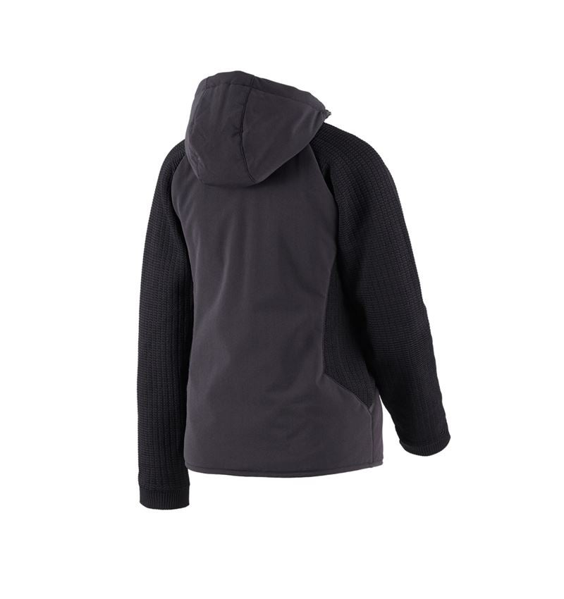 Work Jackets: Hybrid hooded knitted jacket e.s.trail, ladies' + black 3
