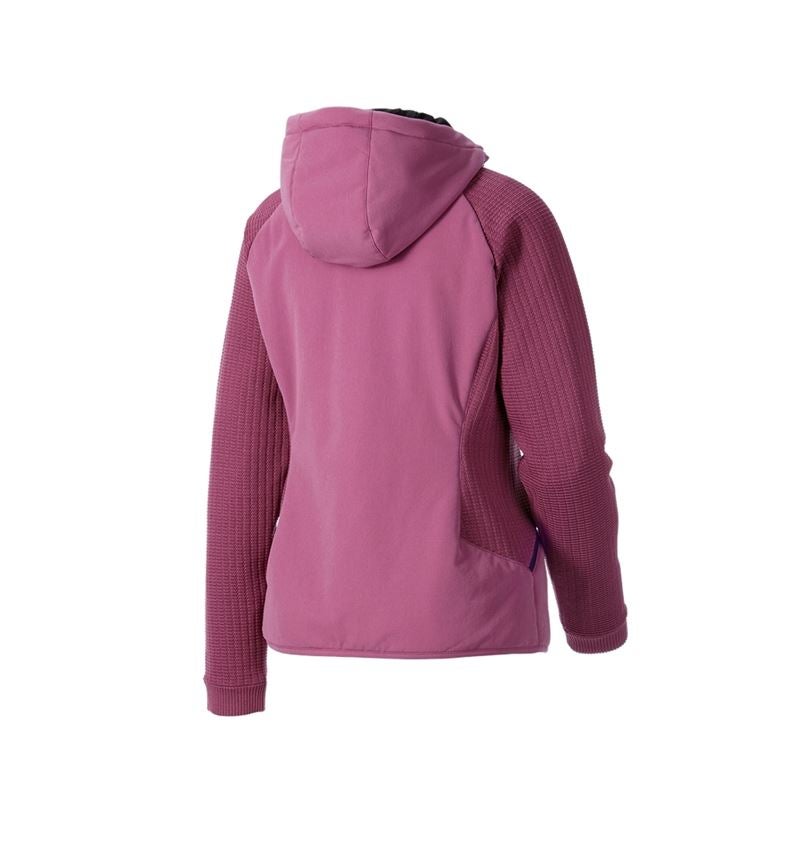 Vêtements: Veste en tricot à capuche hybride e.s.trail,femmes + rose tara/bleu profond 6