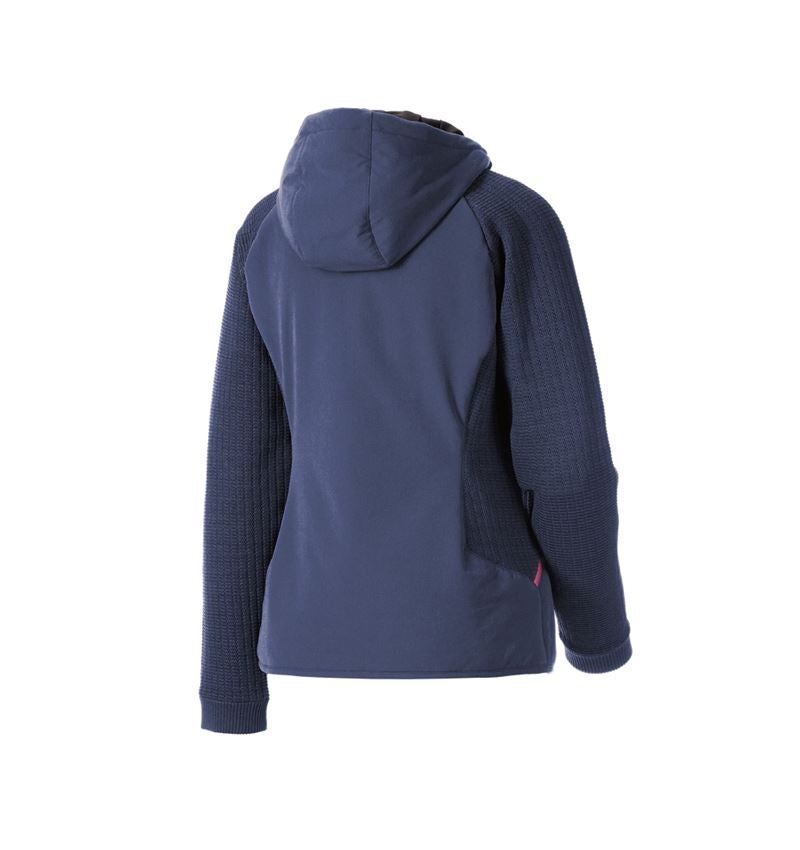 Clothing: Hybrid hooded knitted jacket e.s.trail, ladies' + deepblue/tarapink 5