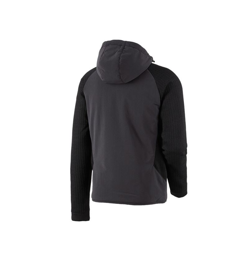 Work Jackets: Hybrid hooded knitted jacket e.s.trail + black 3