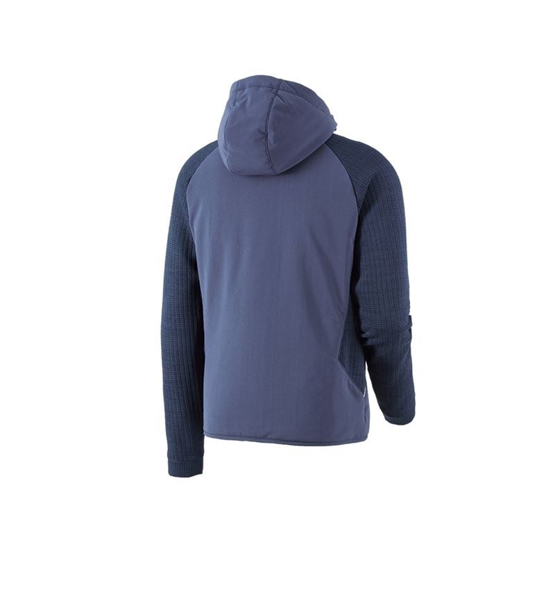 Work Jackets: Hybrid hooded knitted jacket e.s.trail + deepblue/white 3
