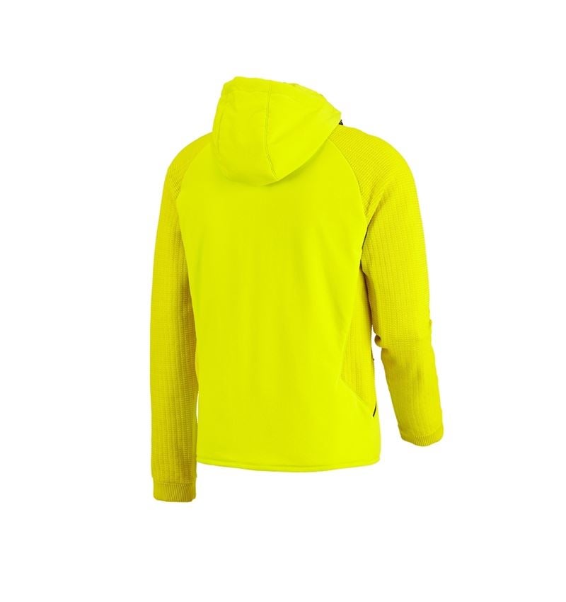 Work Jackets: Hybrid hooded knitted jacket e.s.trail + acid yellow/black 4