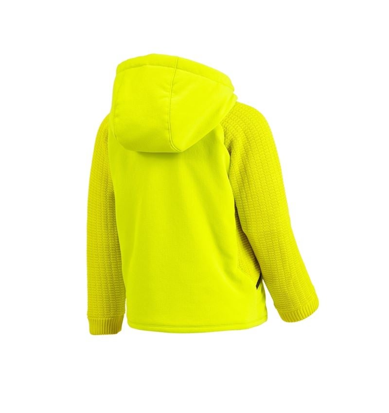 Vestes: Veste en tricot à capuche hybride e.s.trail,enfant + jaune acide/noir 3