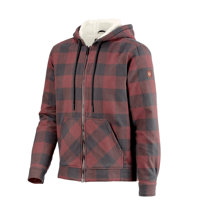 Topics: Check-hooded jacket e.s.iconic + oxidred/carbongrey 6