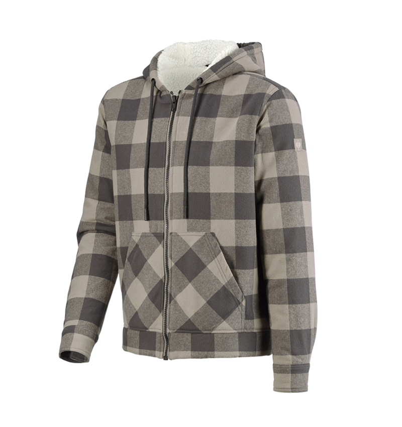 Work Jackets: Check-hooded jacket e.s.iconic + dolphingrey/carbongrey 7