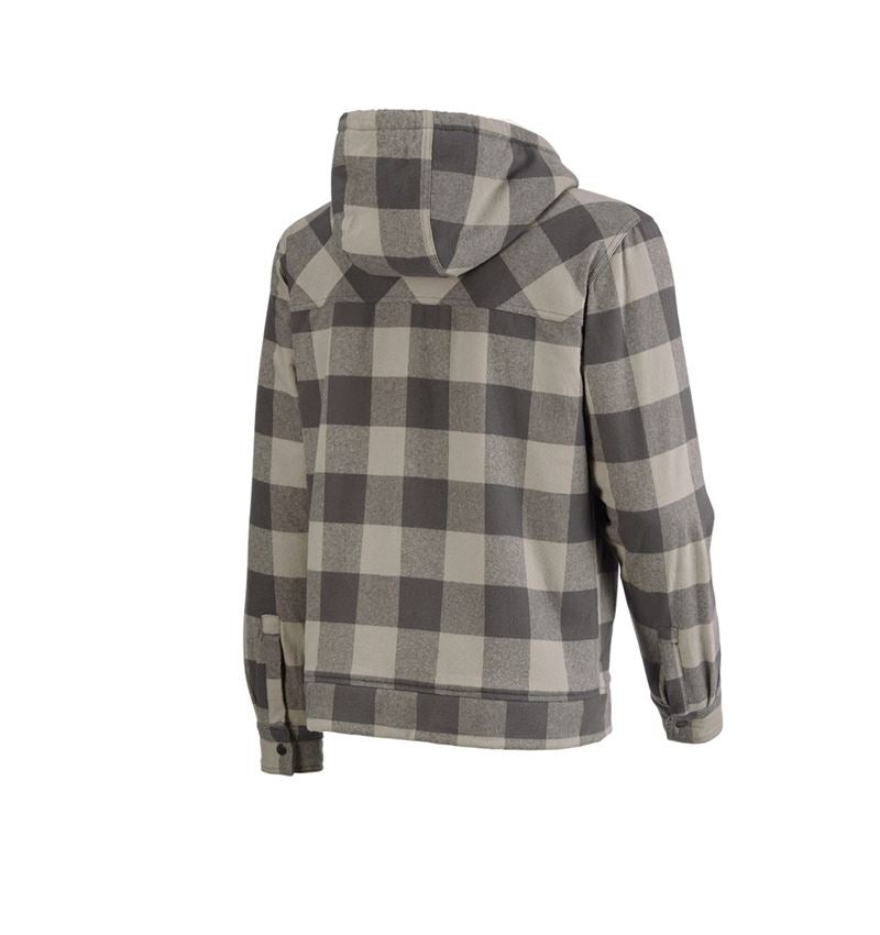 Work Jackets: Check-hooded jacket e.s.iconic + dolphingrey/carbongrey 8