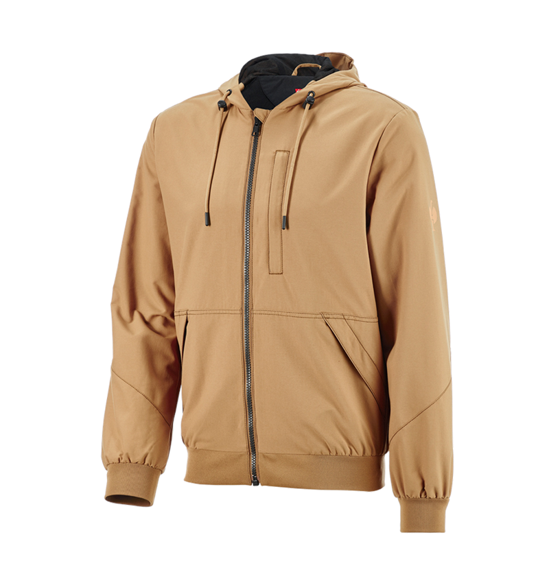 Work Jackets: Hooded jacket e.s.iconic + almondbrown 2
