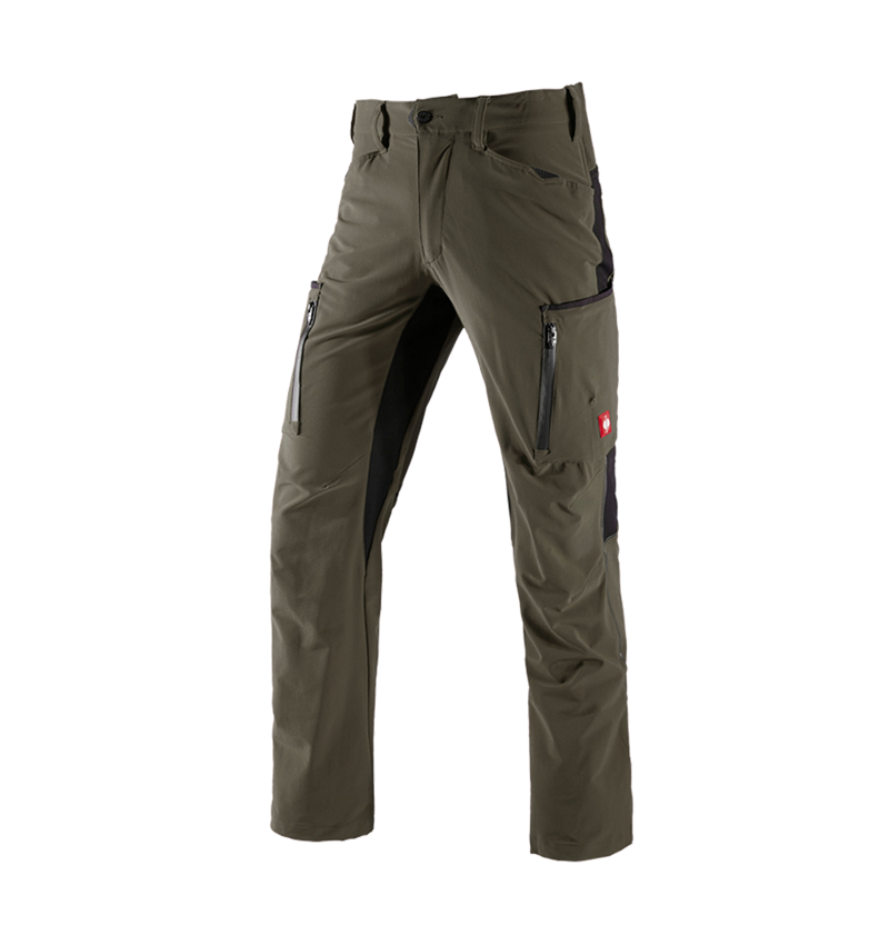 Work Trousers: Cargo trousers e.s.vision stretch, men's + moss/black 2