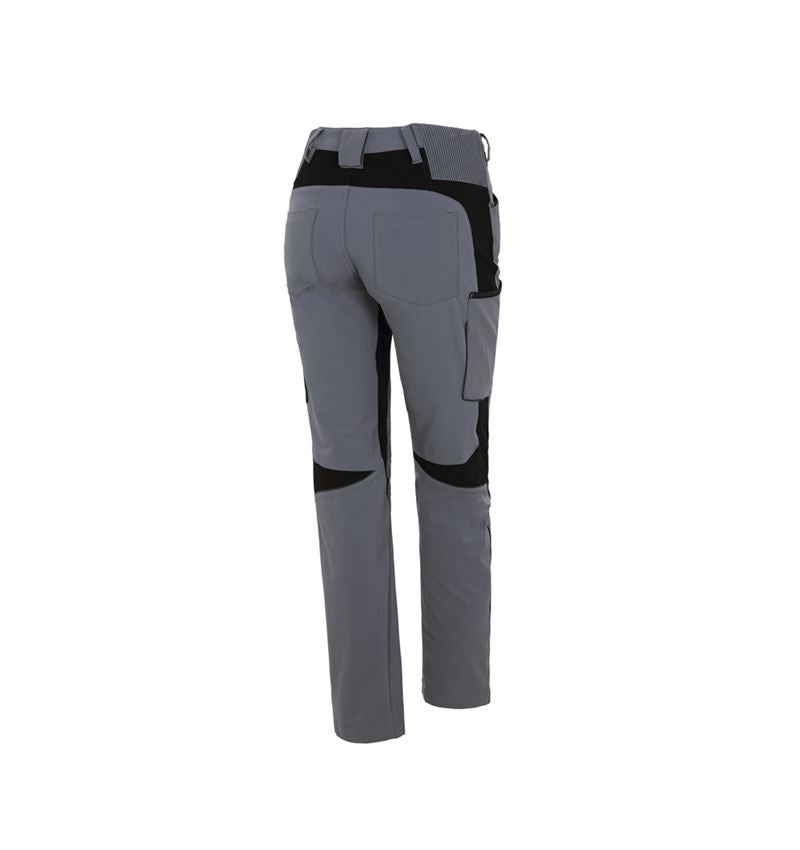 Work Trousers: Cargo trousers e.s.vision stretch, ladies' + grey/black 3