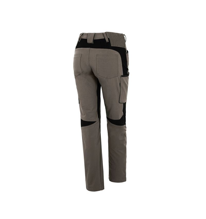Work Trousers: Cargo trousers e.s.vision stretch, ladies' + stone/black 1