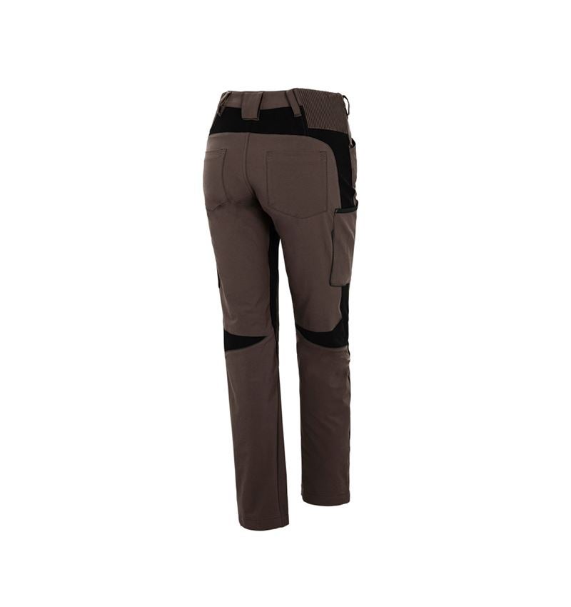 Work Trousers: Cargo trousers e.s.vision stretch, ladies' + chestnut/black 3