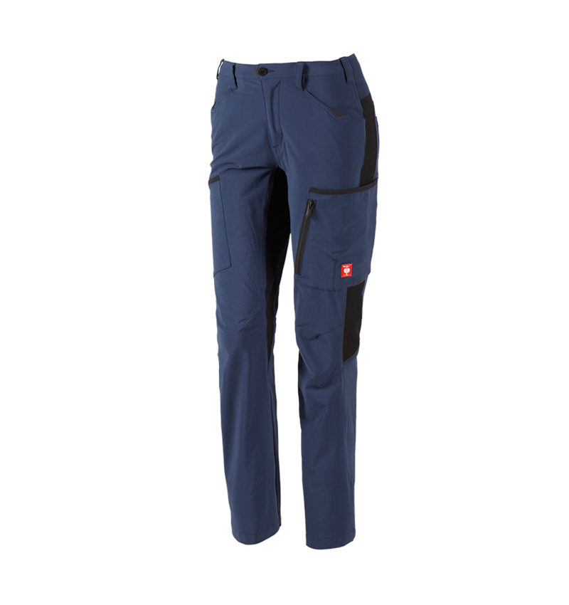 Work Trousers: Cargo trousers e.s.vision stretch, ladies' + deepblue 1