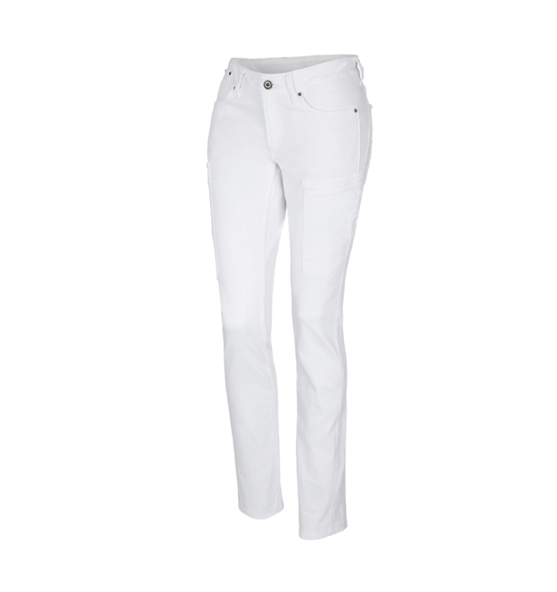 Pantalons de travail: e.s. Jeans à 7 poches, femmes + blanc 4
