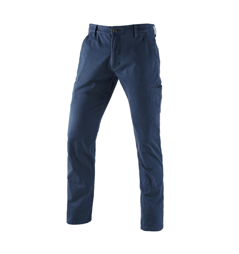 Pantalons de travail: e.s. Pantalon de travail Chino, hommes + bleu foncé