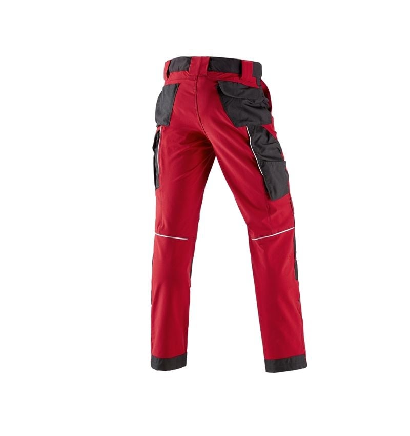 Menuisiers: Fonct. pantalon à taille élast. e.s.dynashield + rouge vif/noir 3