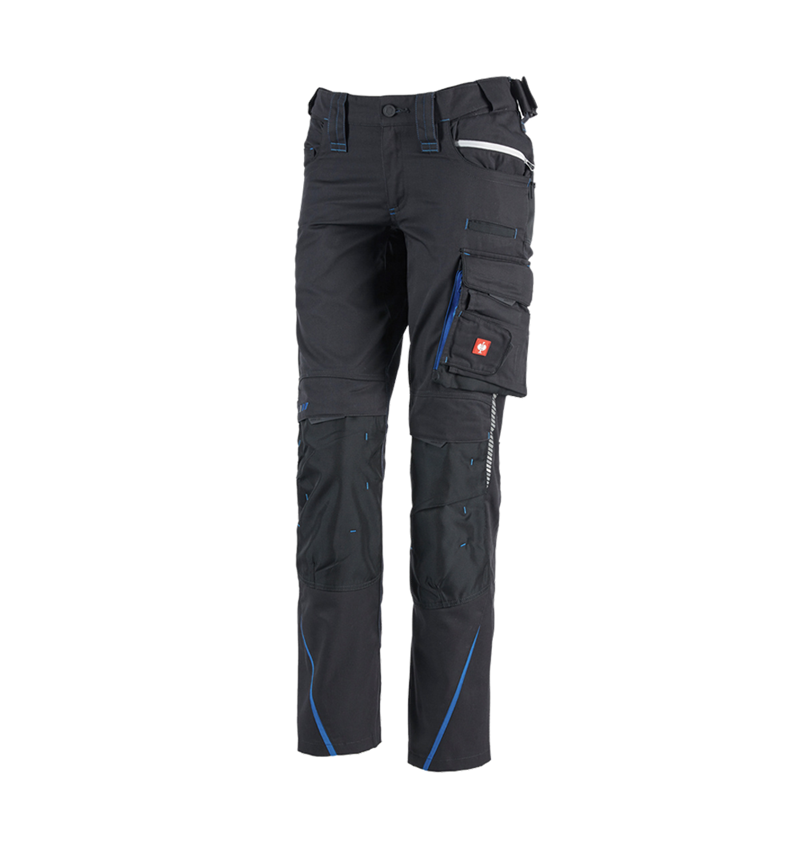 Work Trousers: Ladies' trousers e.s.motion 2020 winter + graphite/gentianblue 1