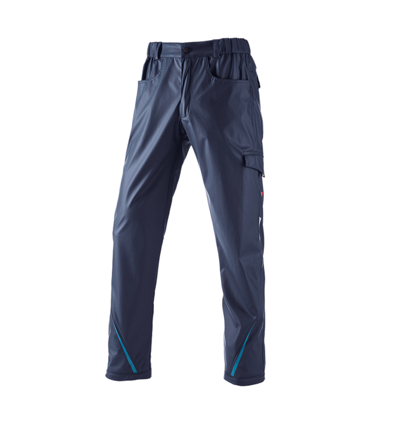 Pantalons de travail: Pantalon de pluie e.s.motion 2020 superflex + bleu foncé/atoll 2