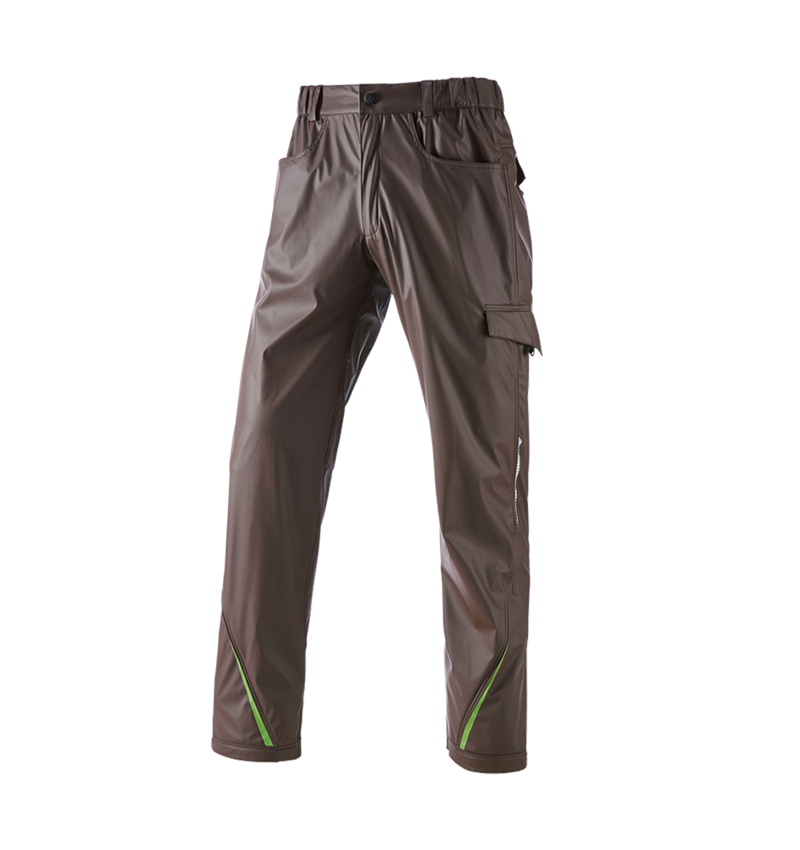 Work Trousers: Rain trousers e.s.motion 2020 superflex + chestnut/seagreen 2