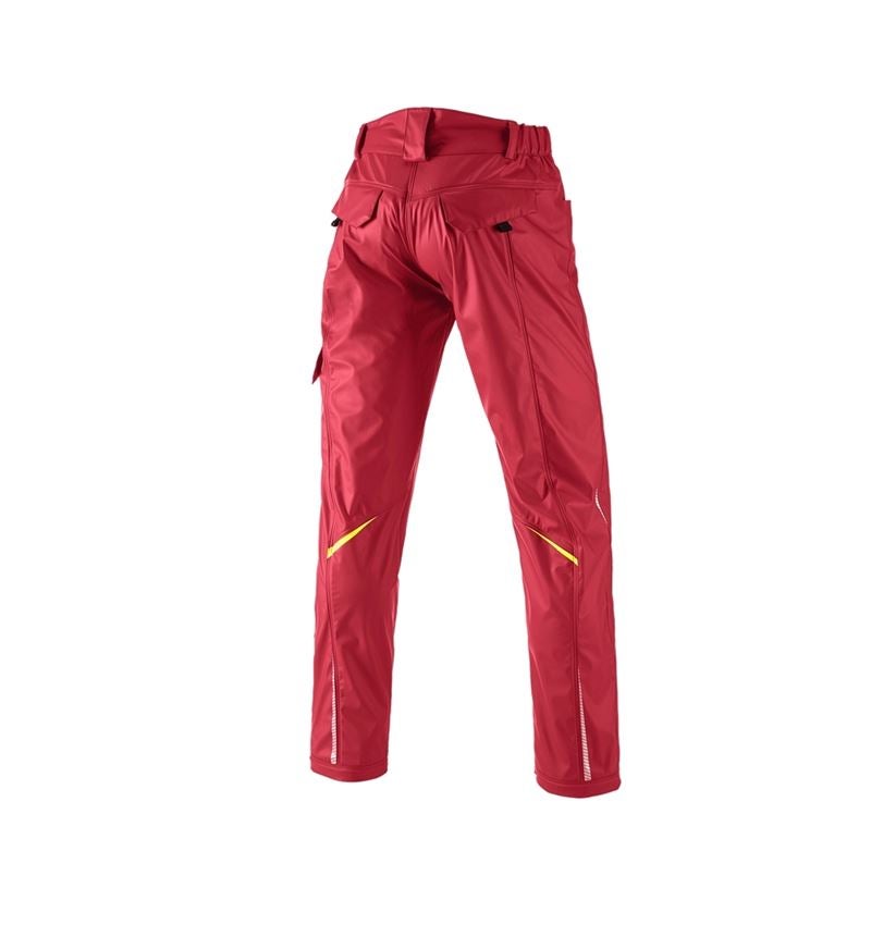 Pantalons de travail: Pantalon de pluie e.s.motion 2020 superflex + rouge vif/jaune fluo 3