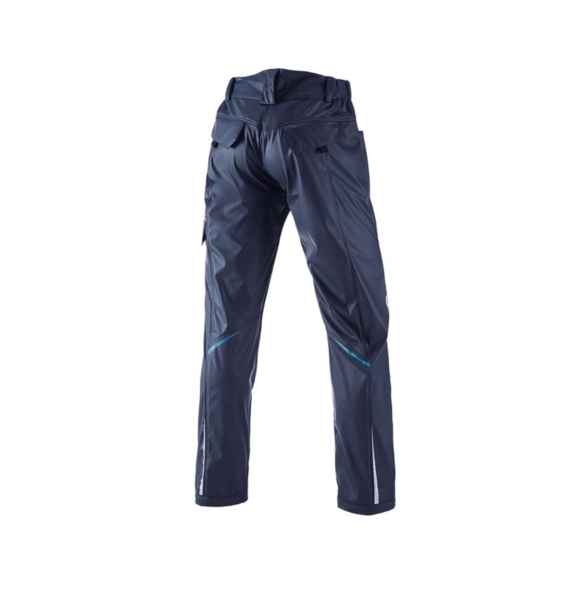 Pantalons de travail: Pantalon de pluie e.s.motion 2020 superflex + bleu foncé/atoll 3