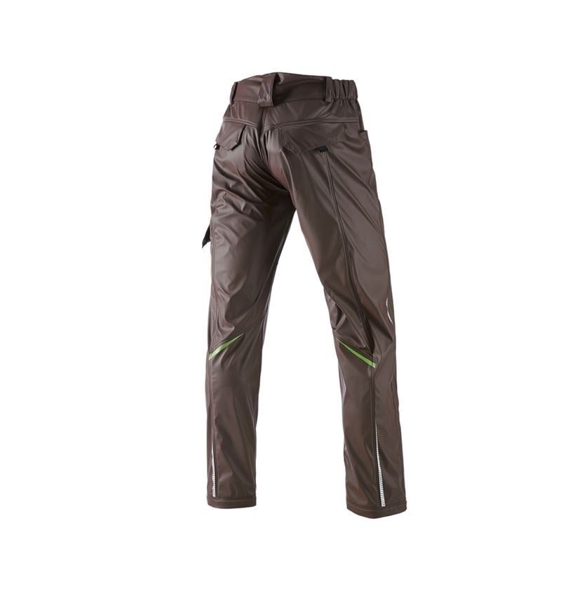 Work Trousers: Rain trousers e.s.motion 2020 superflex + chestnut/seagreen 3