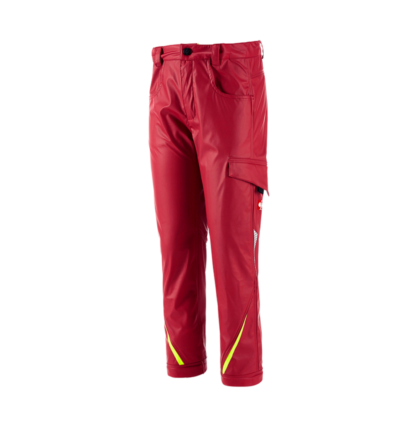 Topics: Rain trousers e.s.motion 2020 superflex,children's + fiery red/high-vis yellow
