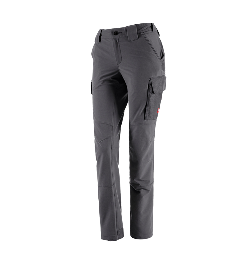 Work Trousers: Funct. cargo trousers e.s.dynashield solid, ladies + anthracite 4
