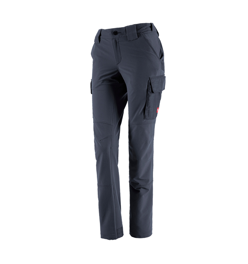 Work Trousers: Funct. cargo trousers e.s.dynashield solid, ladies + pacific 4