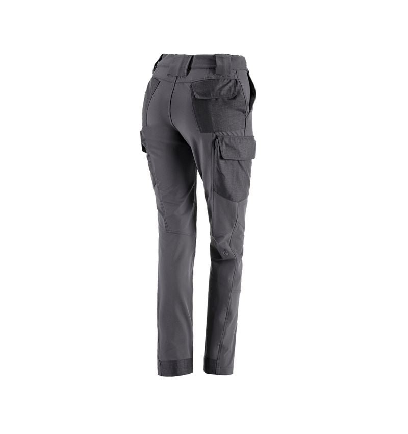 Work Trousers: Funct. cargo trousers e.s.dynashield solid, ladies + anthracite 5