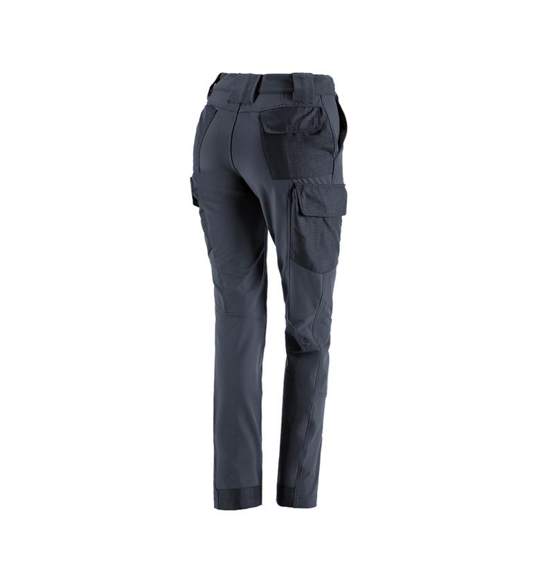 Work Trousers: Funct. cargo trousers e.s.dynashield solid, ladies + pacific 1