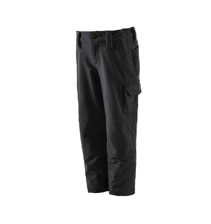 Trousers: Winter funct. cargotr. e.s.dynashield solid,childr + black