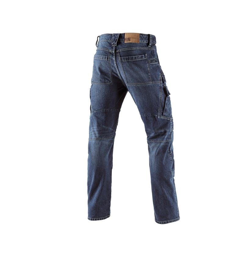 Work Trousers: e.s. Cargo worker jeans POWERdenim + darkwashed 5