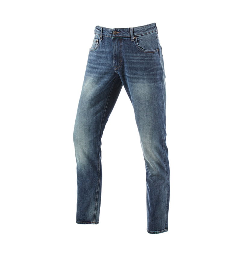 Work Trousers: e.s. 5-pocket stretch jeans, straight + mediumwashed 2